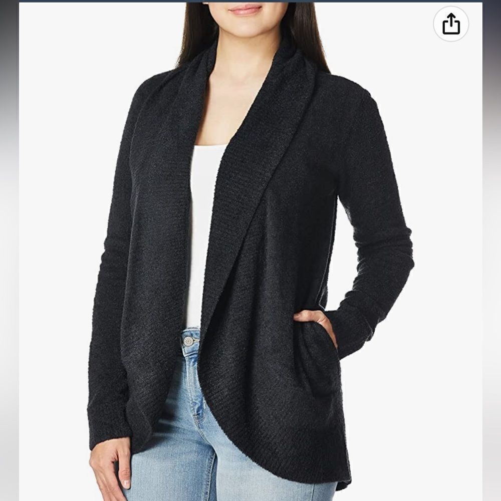 Barefoot Dreams Long Sleeve CozyChic® Lite Circle Lounge Cardigan Black Medium